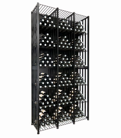 Wine Bin Tall (96-384 Bottles) in Triple Wide (288 Bottles) Matte Black