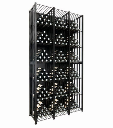 Wine Bin Tall (96-384 Bottles) in Triple Wide (288 Bottles) Matte Black