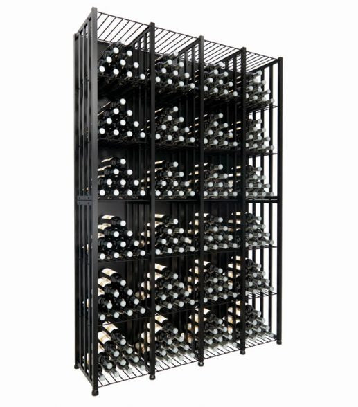 Wine Bin Tall (96-384 Bottles) in Four Wide (384 Bottles) Matte Black