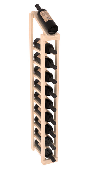 InstaCellar - 1 Column, 10R Display Top Rack in Pine Unstained with WineSafe™ Satin Sealant