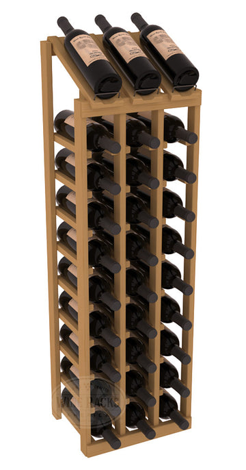InstaCellar - 3 Column, 10R Display Top Rack in Pine Oak stained without WineSafe™ Satin Sealant