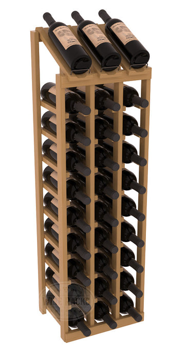 InstaCellar - 3 Column, 10R Display Top Rack in Pine Oak stained with WineSafe™ Satin Sealant
