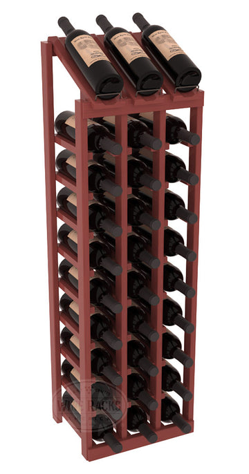 InstaCellar - 3 Column, 10R Display Top Rack in Pine Cherry stained with WineSafe™ Satin Sealant