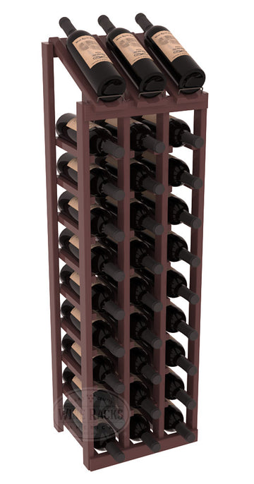 InstaCellar - 3 Column, 10R Display Top Rack in Pine Walnut stained with WineSafe™ Satin Sealant