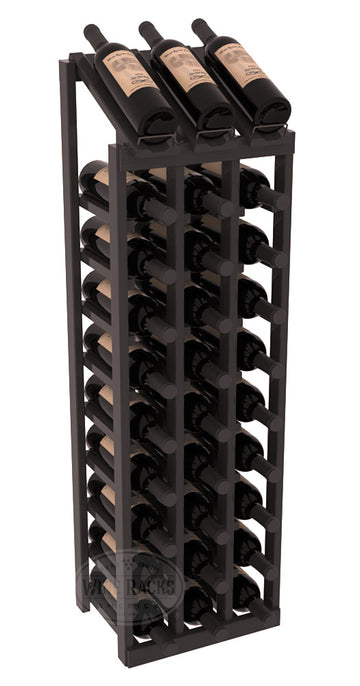 InstaCellar - 3 Column, 10R Display Top Rack in Pine Black stained with WineSafe™ Satin Sealant