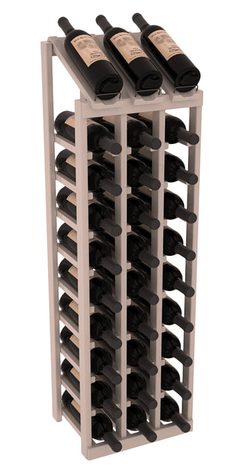 InstaCellar - 3 Column, 10R Display Top Rack in Pine Greywash stained with WineSafe™ Satin Sealant
