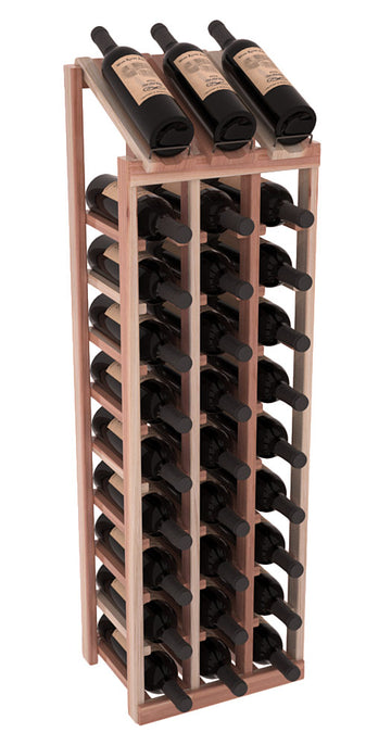 InstaCellar - 3 Column, 10R Display Top Rack in Redwood Unstained with WineSafe™ Satin Sealant