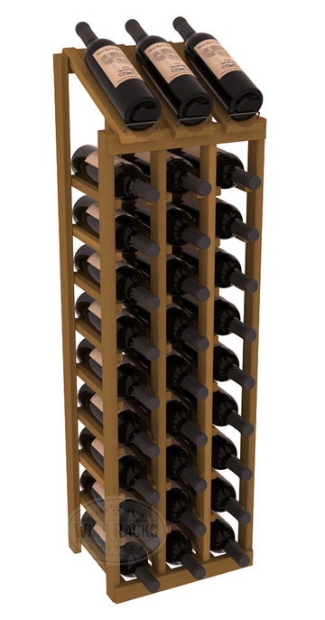 InstaCellar - 3 Column, 10R Display Top Rack in Redwood Oak stained without WineSafe™ Satin Sealant