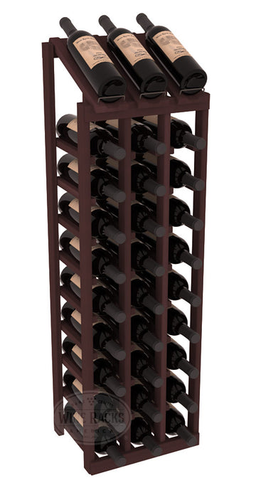 InstaCellar - 3 Column, 10R Display Top Rack in Redwood Cherry stained without WineSafe™ Satin Sealant