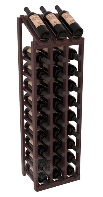 InstaCellar - 3 Column, 10R Display Top Rack in Redwood Walnut stained with WineSafe™ Satin Sealant