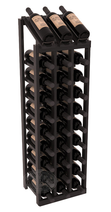 InstaCellar - 3 Column, 10R Display Top Rack in Redwood Black stained with WineSafe™ Satin Sealant