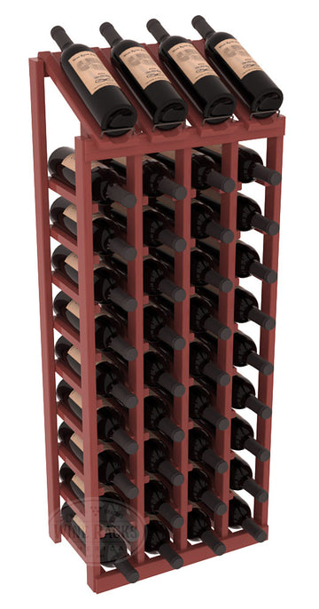 InstaCellar - 4 Column, 10R Display Top Rack in Pine Cherry stained with WineSafe™ Satin Sealant