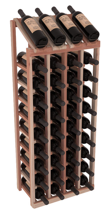 InstaCellar - 4 Column, 10R Display Top Rack in Redwood Unstained without WineSafe™ Satin Sealant