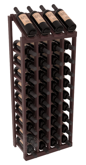 InstaCellar - 4 Column, 10R Display Top Rack in Redwood Walnut stained with WineSafe™ Satin Sealant