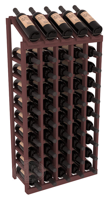 InstaCellar - 5 Column, 10R Display Top Rack in Pine Walnut stained without WineSafe™ Satin Sealant