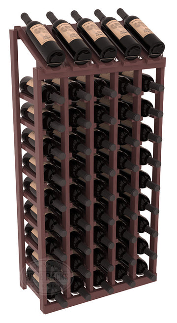 InstaCellar - 5 Column, 10R Display Top Rack in Pine Walnut stained with WineSafe™ Satin Sealant