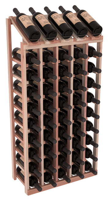 InstaCellar - 5 Column, 10R Display Top Rack in Redwood Unstained with WineSafe™ Satin Sealant