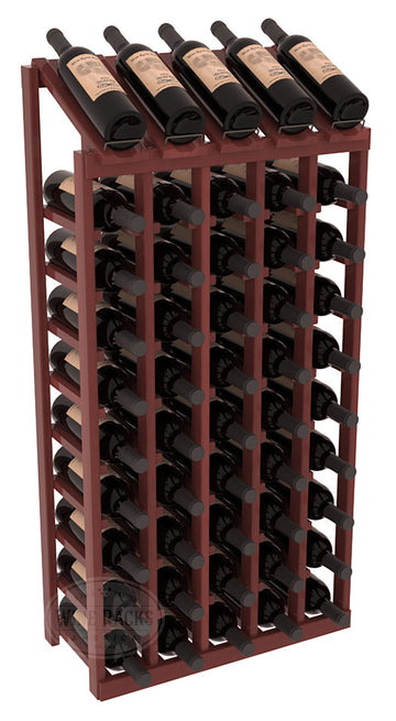 InstaCellar - 5 Column, 10R Display Top Rack in Redwood Cherry stained with WineSafe™ Satin Sealant