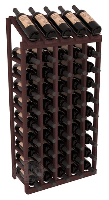 InstaCellar - 5 Column, 10R Display Top Rack in Redwood Walnut stained without WineSafe™ Satin Sealant