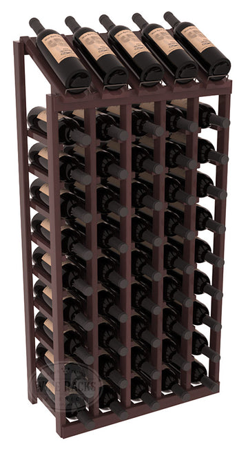 InstaCellar - 5 Column, 10R Display Top Rack in Redwood Walnut stained with WineSafe™ Satin Sealant