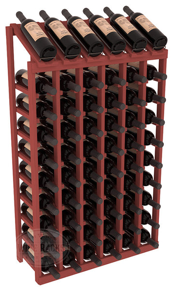 InstaCellar - 6 Column, 10R Display Top Rack in Pine Cherry stained without WineSafe™ Satin Sealant