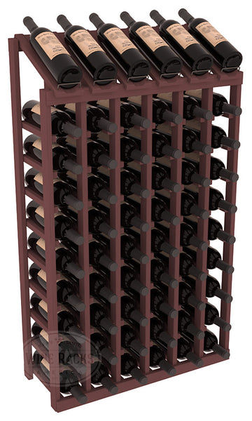 InstaCellar - 6 Column, 10R Display Top Rack in Pine Walnut stained without WineSafe™ Satin Sealant
