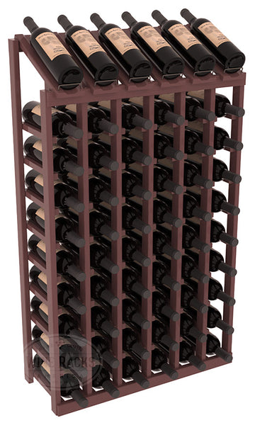 InstaCellar - 6 Column, 10R Display Top Rack in Pine Walnut stained with WineSafe™ Satin Sealant