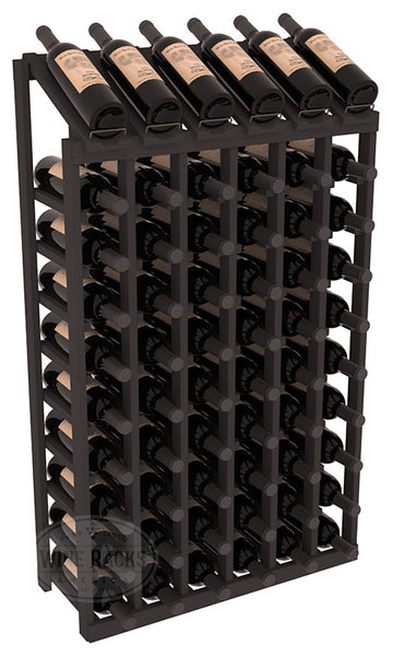 InstaCellar - 6 Column, 10R Display Top Rack in Pine Black stained without WineSafe™ Satin Sealant