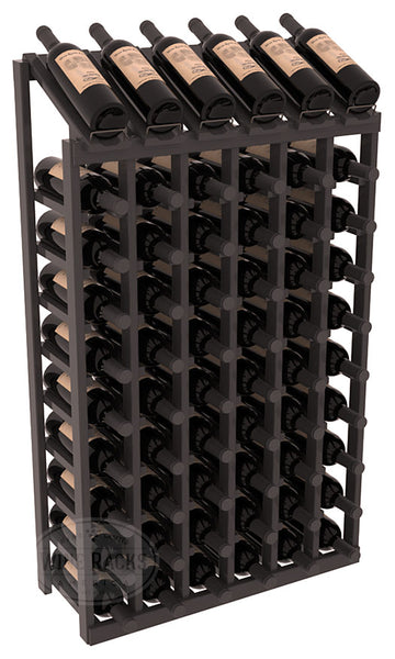 InstaCellar - 6 Column, 10R Display Top Rack in Pine Black stained with WineSafe™ Satin Sealant