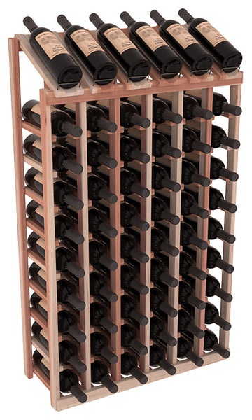 InstaCellar - 6 Column, 10R Display Top Rack in Redwood Unstained without WineSafe™ Satin Sealant