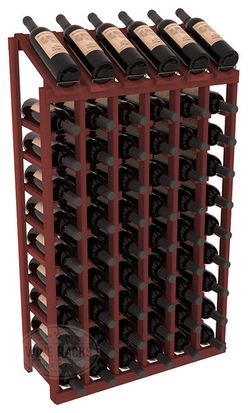 InstaCellar - 6 Column, 10R Display Top Rack in Redwood Cherry stained without WineSafe™ Satin Sealant
