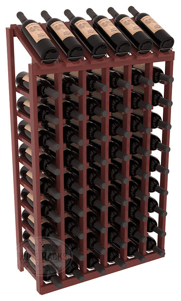 InstaCellar - 6 Column, 10R Display Top Rack in Redwood Cherry stained with WineSafe™ Satin Sealant