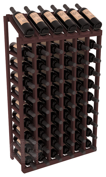 InstaCellar - 6 Column, 10R Display Top Rack in Redwood Walnut stained without WineSafe™ Satin Sealant