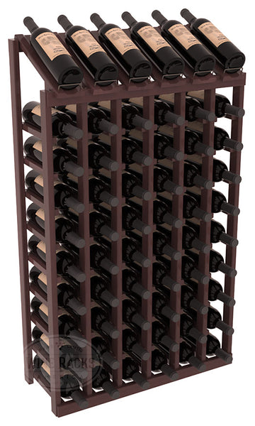 InstaCellar - 6 Column, 10R Display Top Rack in Redwood Walnut stained with WineSafe™ Satin Sealant