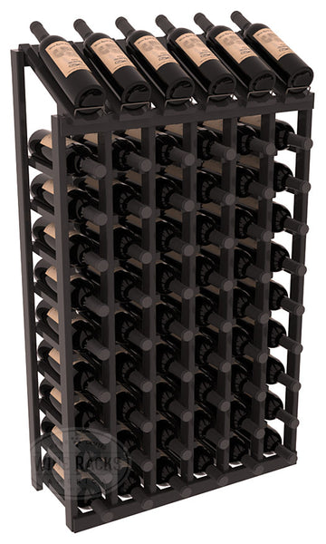 InstaCellar - 6 Column, 10R Display Top Rack in Redwood Black stained with WineSafe™ Satin Sealant
