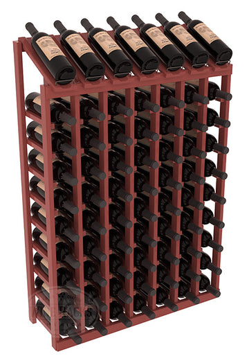 InstaCellar - 7 Column, 10R Display Top Rack in Pine Cherry stained with WineSafe™ Satin Sealant