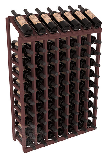 InstaCellar - 7 Column, 10R Display Top Rack in Redwood Walnut stained without WineSafe™ Satin Sealant