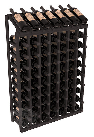 InstaCellar - 7 Column, 10R Display Top Rack in Pine Black stained without WineSafe™ Satin Sealant