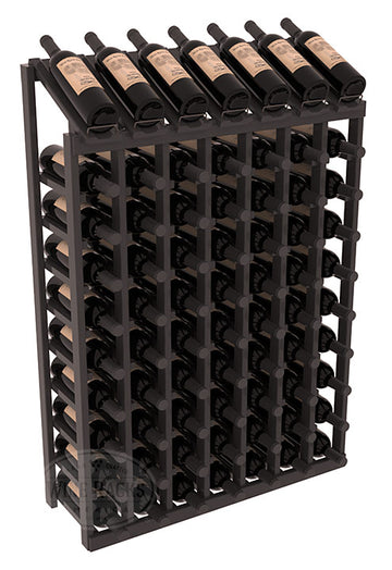 InstaCellar - 7 Column, 10R Display Top Rack in Pine Black stained with WineSafe™ Satin Sealant
