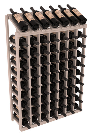 InstaCellar - 7 Column, 10R Display Top Rack in Pine Greywash stained with WineSafe™ Satin Sealant
