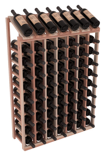 InstaCellar - 7 Column, 10R Display Top Rack in Redwood Unstained with WineSafe™ Satin Sealant