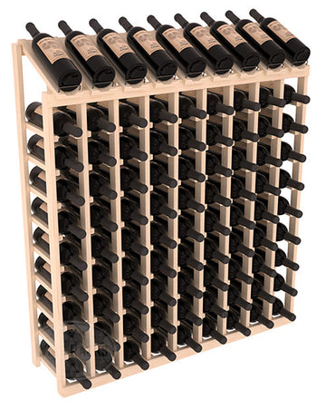 InstaCellar - 9 Column, 10R Display Top Rack in Pine Unstained with WineSafe™ Satin Sealant