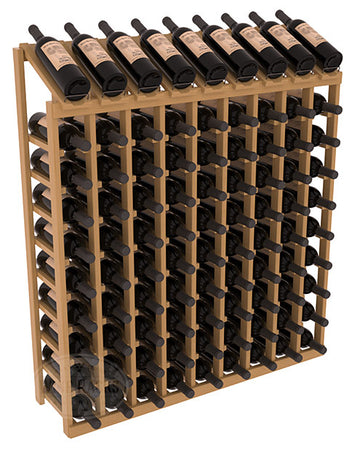 InstaCellar - 9 Column, 10R Display Top Rack in Pine Oak stained with WineSafe™ Satin Sealant