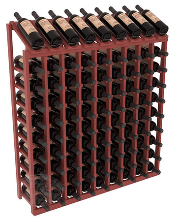 InstaCellar - 9 Column, 10R Display Top Rack in Pine Cherry stained with WineSafe™ Satin Sealant