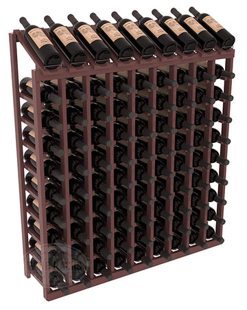 InstaCellar - 9 Column, 10R Display Top Rack in Pine Walnut stained with WineSafe™ Satin Sealant