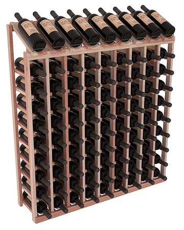 InstaCellar - 9 Column, 10R Display Top Rack in Redwood Unstained with WineSafe™ Satin Sealant