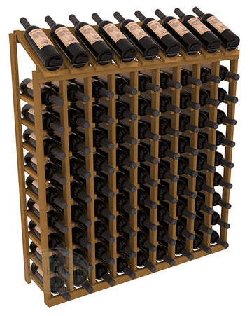 InstaCellar - 9 Column, 10R Display Top Rack in Redwood Oak stained without WineSafe™ Satin Sealant
