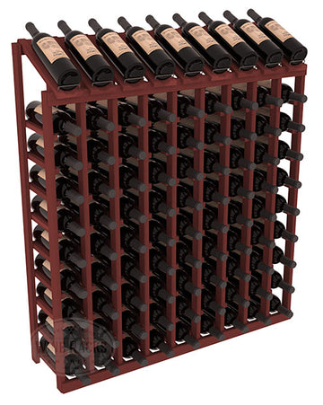 InstaCellar - 9 Column, 10R Display Top Rack in Redwood Cherry stained without WineSafe™ Satin Sealant