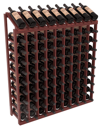 InstaCellar - 9 Column, 10R Display Top Rack in Redwood Cherry stained with WineSafe™ Satin Sealant