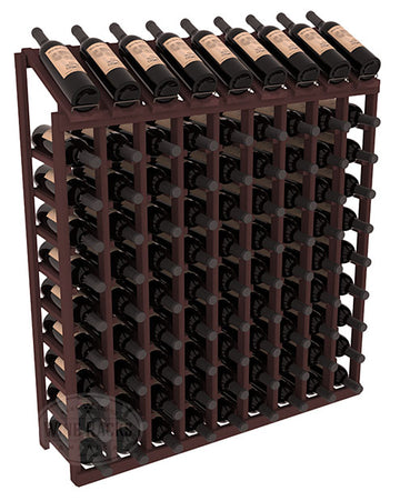 InstaCellar - 9 Column, 10R Display Top Rack in Redwood Walnut stained without WineSafe™ Satin Sealant